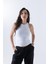 Fitilli Regular Fit Normal Kalıp Siyah-Beyaz-Gri-Lacivert Bisiklet Yaka Sıfır Kol Pamuklu 4'lü Kadın Atlet 3