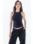Fitilli Regular Fit Normal Kalıp Siyah-Beyaz-Gri-Lacivert Bisiklet Yaka Sıfır Kol Pamuklu 4'lü Kadın Atlet 5