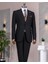 Italyan Stil Slim Fit Sivri Yaka Ceket Pantolon Takım Elbise Siyah T14253 1