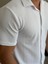 Erkek Slim Fit Dokulu Pamuklu Kısa Kol Gömlek Beyaz ECA011 3