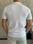 Erkek Slim Fit Dokulu Pamuklu Kısa Kol Gömlek Beyaz ECA011 5