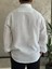 Erkek Rahat Kesim Premium Keten Gömlek Beyaz ECA010 5