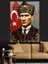 Bayrak Önünde Mustafa Kemal Atatürk Dekoratif Kanvas - Mdf Ahşap Tablo 1