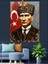 Bayrak Önünde Mustafa Kemal Atatürk Dekoratif Kanvas - Mdf Ahşap Tablo 5