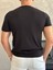 Erkek Slim Fit Pamuklu Bisiklet Yaka Tshirt Siyah ECA021 4