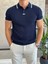 Erkek Slim Fit Triko Polo Yaka Tshirt Lacivert ECA015 1