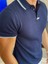 Erkek Slim Fit Triko Polo Yaka Tshirt Lacivert ECA015 3