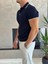 Erkek Slim Fit Triko Polo Yaka Tshirt Lacivert ECA015 4