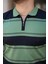 Erkek Yakalı Fermuarlı Çift Renk Kısa Kollu T-Shirt 3