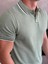 Erkek Slim Fit Triko Polo Yaka Tshirt Yeşil ECA015 4