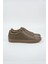 Erkek Deri Sneaker Ayakkabı Bej 4