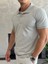 Erkek Slim Fit Pamuklu Polo Yaka Tshirt Gri ECA017 3