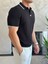 Erkek Slim Fit Triko Polo Yaka Tshirt Siyah ECA015 2
