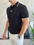 Erkek Slim Fit Triko Polo Yaka Tshirt Siyah ECA015 3