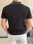 Erkek Slim Fit Triko Polo Yaka Tshirt Siyah ECA015 5