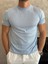 Erkek Slim Fit Pamuklu Bisiklet Yaka Tshirt Bebe Mavi ECA021 1