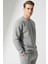 Pamuklu Erkek 2'li Eşofman Takımı Gri Regular Fit Ipli Cepli 3 Iplik Lastikli Paça Sweatshirt + Eşofman Altı Nefes Alan 2