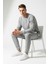 Pamuklu Erkek 2'li Eşofman Takımı Gri Regular Fit Ipli Cepli 3 Iplik Lastikli Paça Sweatshirt + Eşofman Altı Nefes Alan 6
