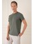 Comfort Fit Bisiklet Yaka Esnek Pamuk Casuel Haki Tişört Ts 885 4