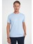 Comfort Fit Bisiklet Yaka Esnek Pamuk Casuel Mavi Tişört Ts 885 4