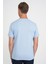 Comfort Fit Bisiklet Yaka Esnek Pamuk Casuel Mavi Tişört Ts 885 5