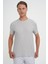 Comfort Fit Bisiklet Yaka Gofre Kısa Kol Gri Tişört Ts 911 4