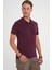Comfort Fit Polo Yaka Modal Karışım Kısa Kol Casual Mürdüm Tişört Ts 903 3