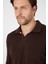 Kahverengi Saf %100 Pamuk Erkek Patlı Düğmesiz Polo Yaka Triko Kazak 6