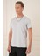 Comfort Fit Bisiklet Yaka Esnek Pamuk Casuel Gri Tişört Ts 885 3