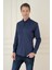 Slim Fit Düğmeli Yaka Esnek Klasik Lacivert Gömlek Gk 746 2