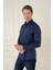 Slim Fit Düğmeli Yaka Esnek Klasik Lacivert Gömlek Gk 746 4