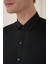 Slim Fit Düğmeli Yaka Esnek Klasik Siyah Gömlek Gk 746 5