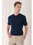 Slim Fit Bisiklet Yaka Kısa Kol Lacivert Triko Tr 869 2