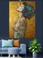 Altın Desenli Modern Kadın Portresi Dekoratif Kanvas - Mdf Ahşap Tablo 4