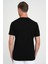 Comfort Fit Bisiklet Yaka Nakışlı Kısa Kol Siyah Pamuk Tişört Ts 910 5