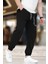 Siyah Erkek Paçası Lastikli Baskılı Eşofman Altı 6549 3