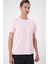Comfort Fit Bisiklet Yaka Esnek Pamuk Casuel Pembe Tişört Ts 885 5