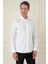 Slim Fit Düğmeli Yaka Esnek Klasik Beyaz Gömlek Gk 746 2