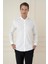 Slim Fit Düğmeli Yaka Esnek Klasik Beyaz Gömlek Gk 746 3