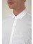 Slim Fit Düğmeli Yaka Esnek Klasik Beyaz Gömlek Gk 746 5