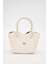 Krem Metal Aksesuarlı El Çanta 1