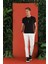 Slim Fit Bisiklet Yaka Düz Pamuklu Siyah Tişört Ts 823 1