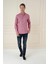 Slim Fit Dokulu %100 Pamuk Bordo Gömlek G 1584 1