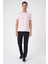 Comfort Fit Bisiklet Yaka Esnek Pamuk Casuel Pembe Tişört Ts 885 1