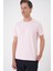 Comfort Fit Bisiklet Yaka Esnek Pamuk Casuel Pembe Tişört Ts 885 3