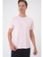 Comfort Fit Bisiklet Yaka Esnek Pamuk Casuel Pembe Tişört Ts 885 4