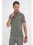 Comfort Fit Polo Yaka Modal Karışım Kısa Kol Casual Haki Tişört Ts 903 2