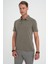 Comfort Fit Polo Yaka Modal Karışım Kısa Kol Casual Haki Tişört Ts 903 4