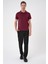 Comfort Fit Polo Yaka Esnek Pamuk Casuel Bordo Tişört Ts 886 1