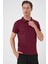 Comfort Fit Polo Yaka Esnek Pamuk Casuel Bordo Tişört Ts 886 2